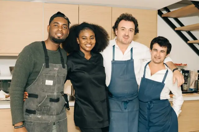 The kitchen team in Paris