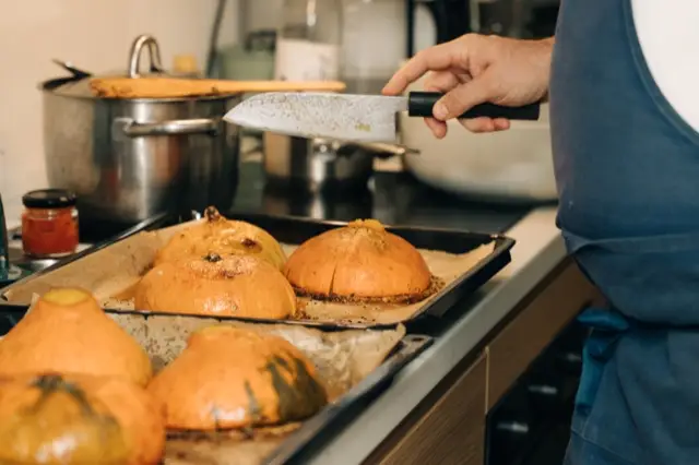 Roasted squash in the kitchen